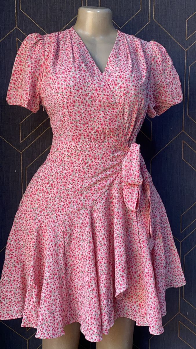 Floral Blush Nursing-Friendly Wrap Mini Dress